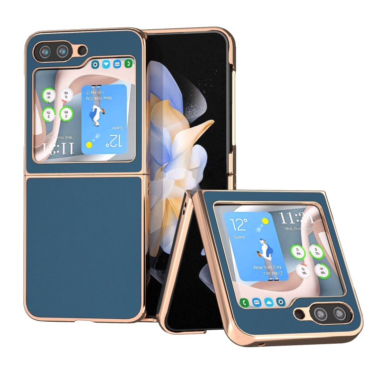 Genuine Leather Silk Series Nano Plating Phone Case, For Samsung Galaxy Z Fold5, For Samsung Galaxy Z Flip5