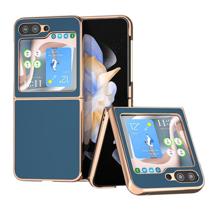 Genuine Leather Silk Series Nano Plating Phone Case, For Samsung Galaxy Z Fold5, For Samsung Galaxy Z Flip5