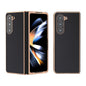 Genuine Leather Silk Series Nano Plating Phone Case, For Samsung Galaxy Z Fold5, For Samsung Galaxy Z Flip5