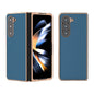 Genuine Leather Silk Series Nano Plating Phone Case, For Samsung Galaxy Z Fold5, For Samsung Galaxy Z Flip5