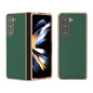 Genuine Leather Silk Series Nano Plating Phone Case, For Samsung Galaxy Z Fold5, For Samsung Galaxy Z Flip5