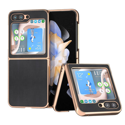 Genuine Leather Xiaoya Series Nano Plating Phone Case, For Samsung Galaxy Z Flip5, For Samsung Galaxy Z Fold5
