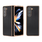 Genuine Leather Xiaoya Series Nano Plating Phone Case, For Samsung Galaxy Z Flip5, For Samsung Galaxy Z Fold5