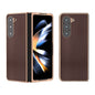 Genuine Leather Xiaoya Series Nano Plating Phone Case, For Samsung Galaxy Z Flip5, For Samsung Galaxy Z Fold5