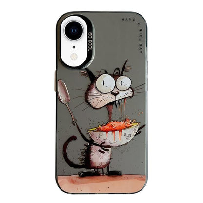 Animal Pattern Oil Painting Series PC + TPU Phone Case, For iPhone XR