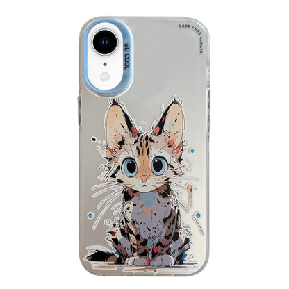 Animal Pattern Oil Painting Series PC + TPU Phone Case, For iPhone XR