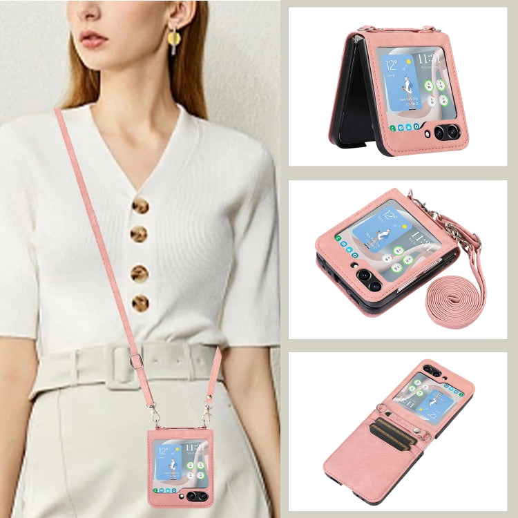 Horizontal Flip Leather Phone Case with Long Lanyard, For Samsung Galaxy Z Fold5, For Samsung Galaxy Z Flip5