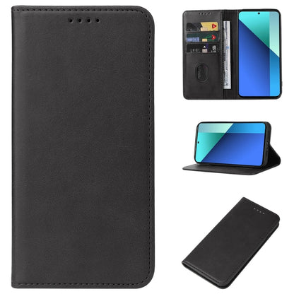 Magnetic Closure Leather Phone Case, For Xiaomi Civi 4 Pro, For Xiaomi Poco M6 Pro 4G, For Xiaomi Redmi Note 13 Pro 4G, For Xiaomi Redmi A3, For Xiaomi Redmi Note 13 4G, For Xiaomi Redmi K70E, For Xiaomi Redmi Note 13R Pro