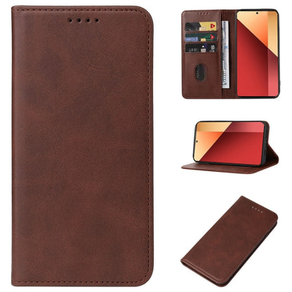 Magnetic Closure Leather Phone Case, For Xiaomi Civi 4 Pro, For Xiaomi Poco M6 Pro 4G, For Xiaomi Redmi Note 13 Pro 4G, For Xiaomi Redmi A3, For Xiaomi Redmi Note 13 4G, For Xiaomi Redmi K70E, For Xiaomi Redmi Note 13R Pro