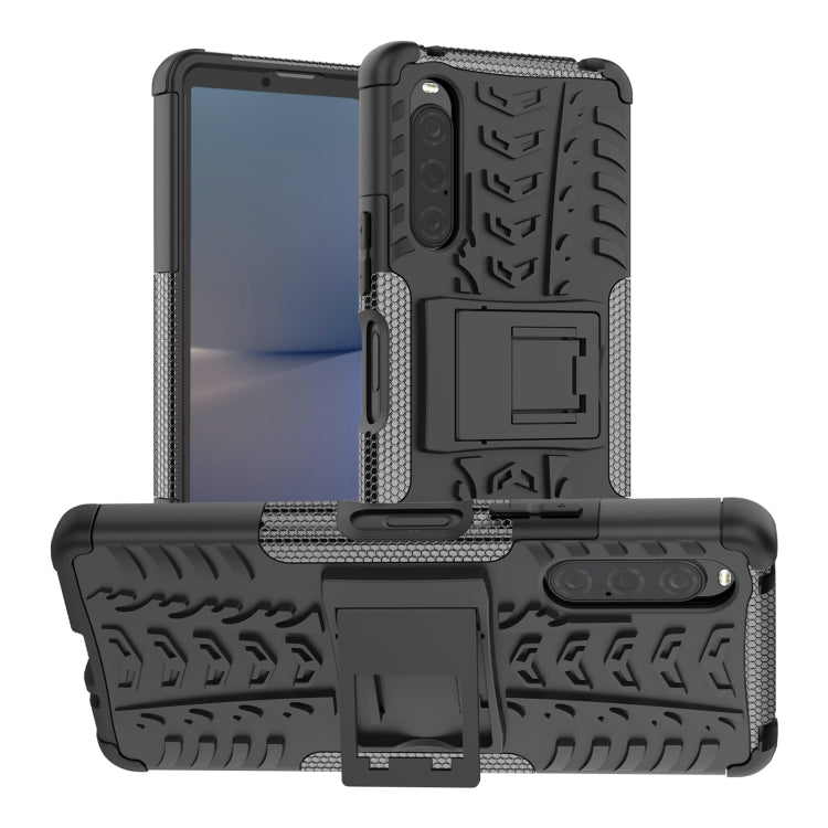 Tire Texture TPU + PC Phone Case with Holder