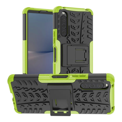 Tire Texture TPU + PC Phone Case with Holder, For Sony Xperia 10 V