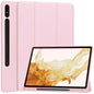 3-Fold Pure Color TPU Smart Leather Tablet Case with Pen Slot