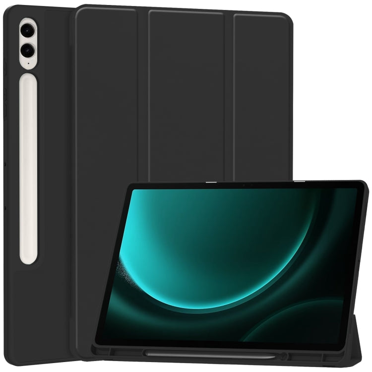 3-Fold Pure Color TPU Smart Leather Tablet Case with Pen Slot, For Samsung Galaxy Tab S9 FE / S10 FE, For Samsung Galaxy Tab S10 FE+, For Samsung Galaxy Tab S9 FE+ / S10+, For Samsung Galaxy Tab S9