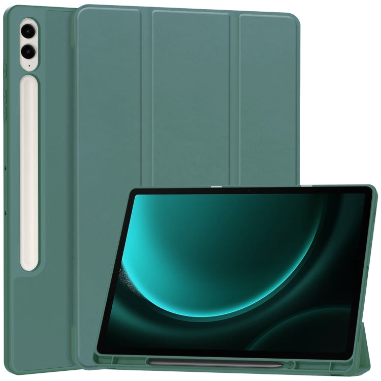 3-Fold Pure Color TPU Smart Leather Tablet Case with Pen Slot, For Samsung Galaxy Tab S9 FE / S10 FE, For Samsung Galaxy Tab S10 FE+, For Samsung Galaxy Tab S9 FE+ / S10+, For Samsung Galaxy Tab S9