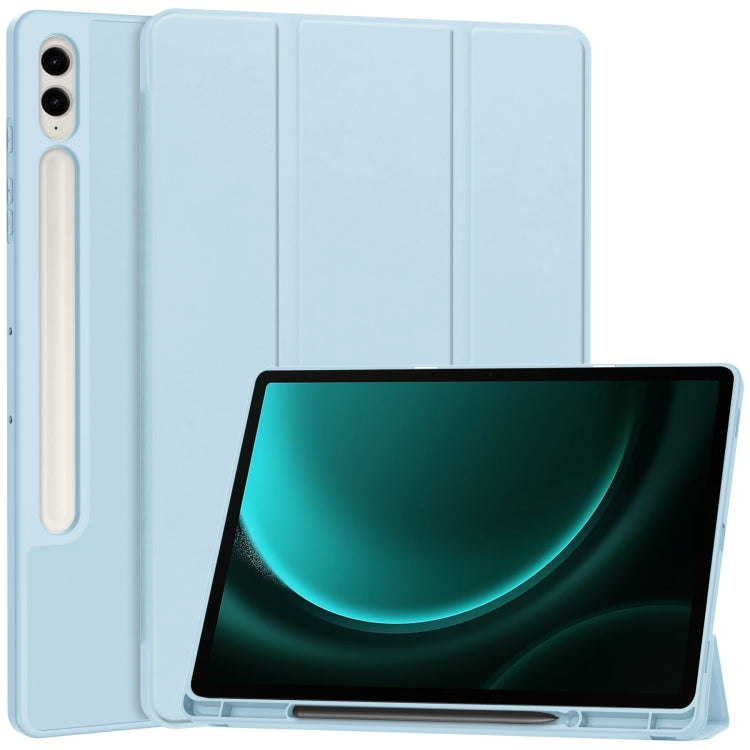 3-Fold Pure Color TPU Smart Leather Tablet Case with Pen Slot, For Samsung Galaxy Tab S9 FE / S10 FE, For Samsung Galaxy Tab S10 FE+, For Samsung Galaxy Tab S9 FE+ / S10+, For Samsung Galaxy Tab S9