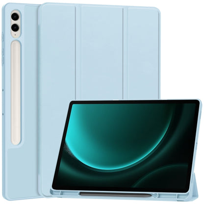 3-Fold Pure Color TPU Smart Leather Tablet Case with Pen Slot, For Samsung Galaxy Tab S9 FE / S10 FE, For Samsung Galaxy Tab S10 FE+, For Samsung Galaxy Tab S9 FE+ / S10+, For Samsung Galaxy Tab S9