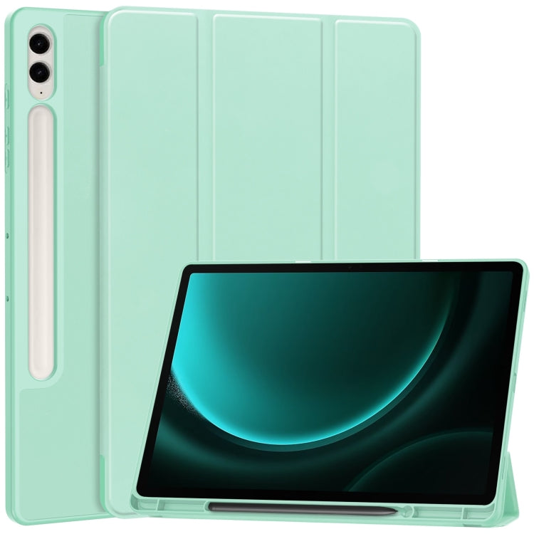 3-Fold Pure Color TPU Smart Leather Tablet Case with Pen Slot, For Samsung Galaxy Tab S9 FE / S10 FE, For Samsung Galaxy Tab S10 FE+, For Samsung Galaxy Tab S9 FE+ / S10+, For Samsung Galaxy Tab S9