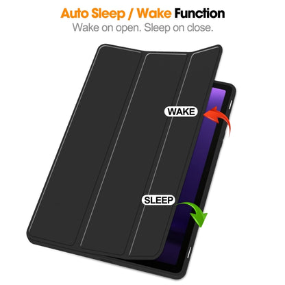 3-Fold Pure Color TPU Smart Leather Tablet Case with Pen Slot, For Samsung Galaxy Tab S9 FE / S10 FE, For Samsung Galaxy Tab S10 FE+, For Samsung Galaxy Tab S9 FE+ / S10+, For Samsung Galaxy Tab S9