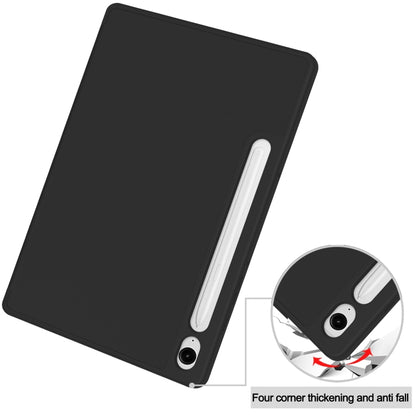 3-Fold Pure Color TPU Smart Leather Tablet Case with Pen Slot, For Samsung Galaxy Tab S9 FE / S10 FE, For Samsung Galaxy Tab S10 FE+, For Samsung Galaxy Tab S9 FE+ / S10+, For Samsung Galaxy Tab S9