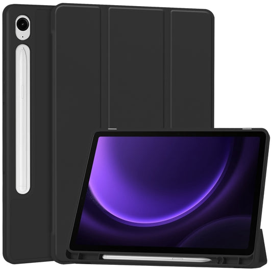 3-Fold Pure Color TPU Smart Leather Tablet Case with Pen Slot, For Samsung Galaxy Tab S9 FE / S10 FE, For Samsung Galaxy Tab S10 FE+, For Samsung Galaxy Tab S9 FE+ / S10+, For Samsung Galaxy Tab S9