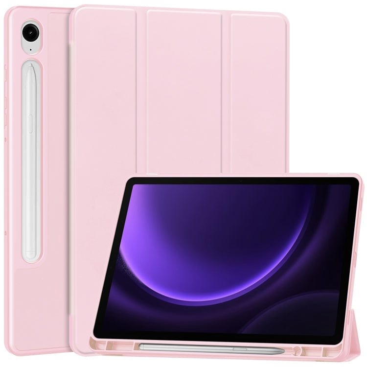 3-Fold Pure Color TPU Smart Leather Tablet Case with Pen Slot, For Samsung Galaxy Tab S9 FE / S10 FE, For Samsung Galaxy Tab S10 FE+, For Samsung Galaxy Tab S9 FE+ / S10+, For Samsung Galaxy Tab S9