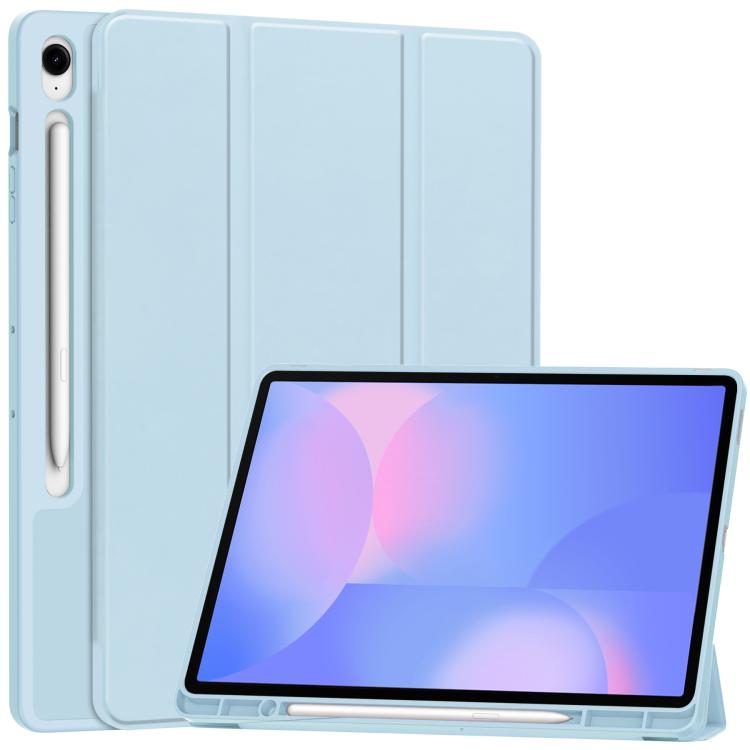 3-Fold Pure Color TPU Smart Leather Tablet Case with Pen Slot, For Samsung Galaxy Tab S9 FE / S10 FE, For Samsung Galaxy Tab S10 FE+, For Samsung Galaxy Tab S9 FE+ / S10+, For Samsung Galaxy Tab S9