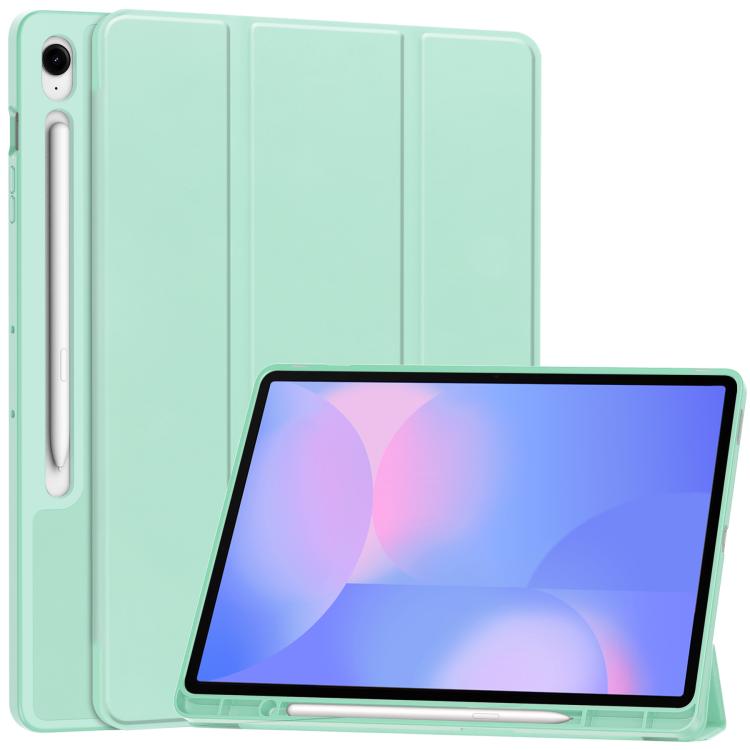 3-Fold Pure Color TPU Smart Leather Tablet Case with Pen Slot, For Samsung Galaxy Tab S9 FE / S10 FE, For Samsung Galaxy Tab S10 FE+, For Samsung Galaxy Tab S9 FE+ / S10+, For Samsung Galaxy Tab S9