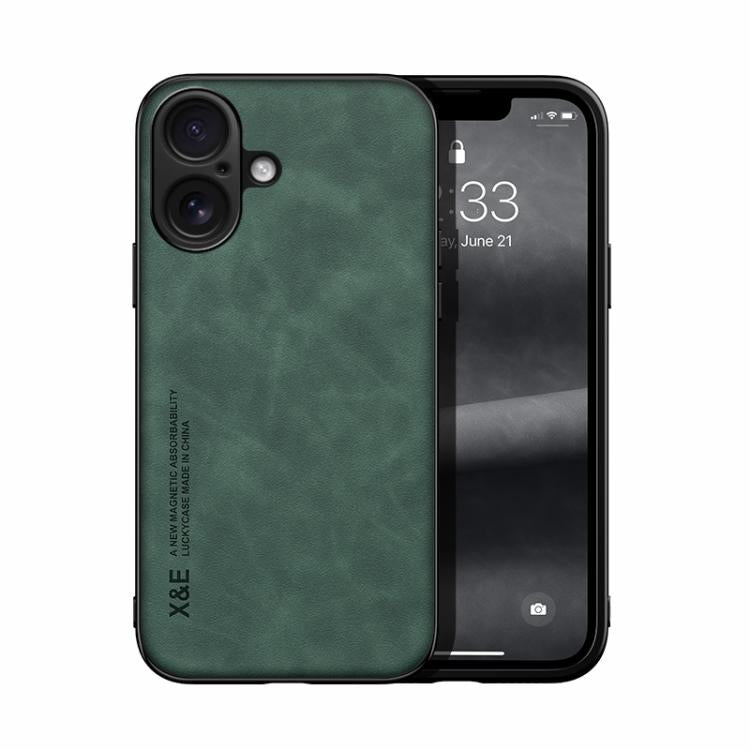 Skin Feel Magnetic Leather Back Phone Case, For iPhone 18 Pro / 17 Pro, For iPhone 18 Pro Max / 17 Pro Max, For iPhone 17e / 16e, For iPhone 17, For iPhone Air, For iPhone 16 Pro Max