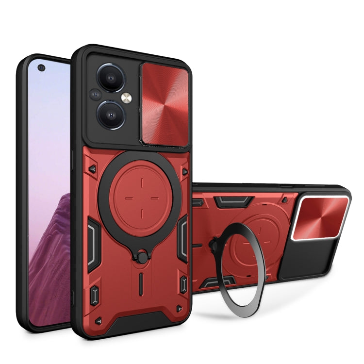 CD Texture Sliding Camshield Magnetic Holder Phone Case