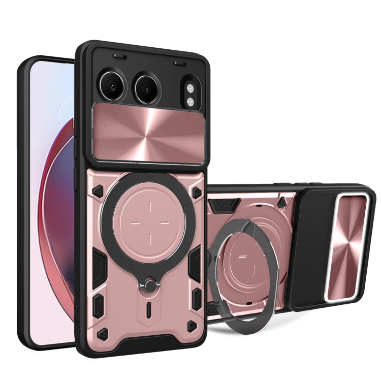 CD Texture Sliding Camshield Magnetic Holder Phone Case