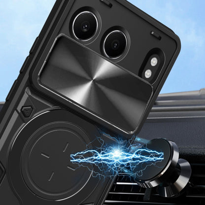 CD Texture Sliding Camshield Magnetic Holder Phone Case, For OnePlus Nord 4 5G, For OnePlus 12R 5G, For OnePlus 12 5G Global, For OnePlus Nord N20 5G