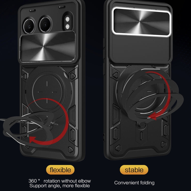 CD Texture Sliding Camshield Magnetic Holder Phone Case, For OnePlus Nord 4 5G, For OnePlus 12R 5G, For OnePlus 12 5G Global, For OnePlus Nord N20 5G