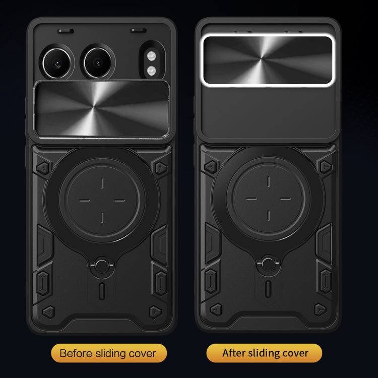 CD Texture Sliding Camshield Magnetic Holder Phone Case, For OnePlus Nord 4 5G, For OnePlus 12R 5G, For OnePlus 12 5G Global, For OnePlus Nord N20 5G