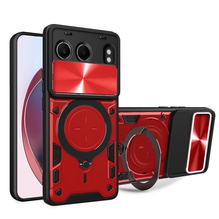 CD Texture Sliding Camshield Magnetic Holder Phone Case