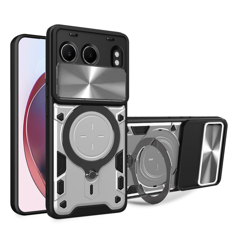 CD Texture Sliding Camshield Magnetic Holder Phone Case