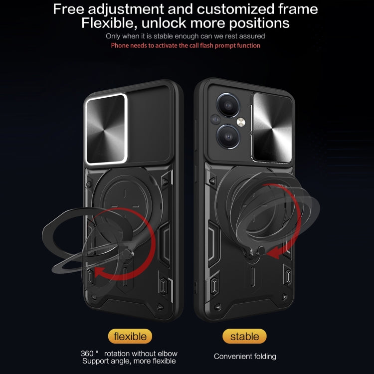 CD Texture Sliding Camshield Magnetic Holder Phone Case, For OnePlus Nord N20 5G