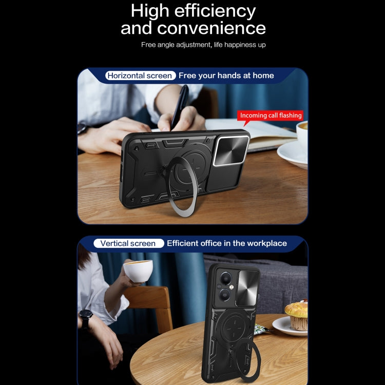 CD Texture Sliding Camshield Magnetic Holder Phone Case, For OnePlus Nord N20 5G