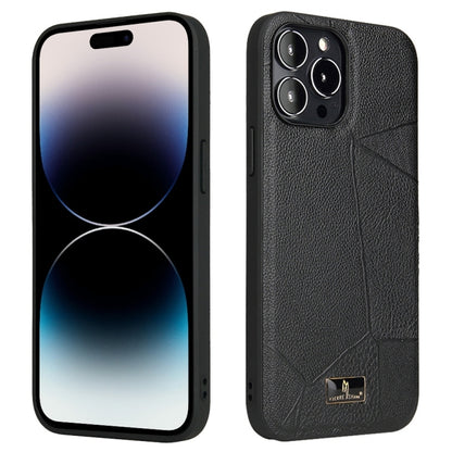 Fierre Shann Leather Texture Phone Back Cover Case, For iPhone 15 Pro Max, For iPhone 15 Pro, For iPhone 15 Plus, For iPhone 15