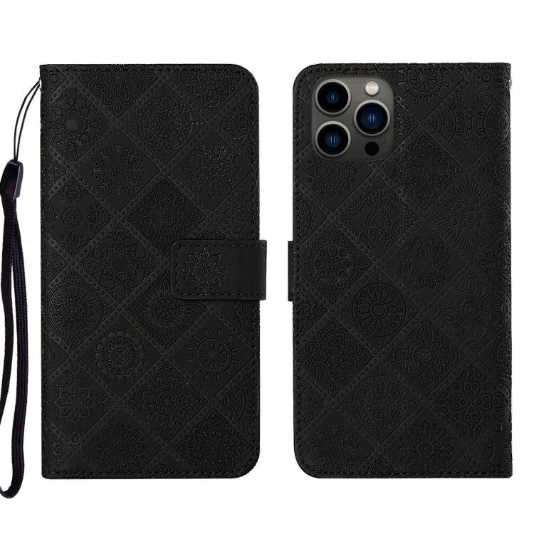 Ethnic Style Embossed Pattern Leather Phone Case, For iPhone 16 Plus, For iPhone 16, For iPhone 15 Pro Max