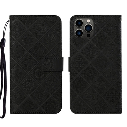Ethnic Style Embossed Pattern Leather Phone Case, For iPhone 16 Plus, For iPhone 16, For iPhone 15 Pro Max