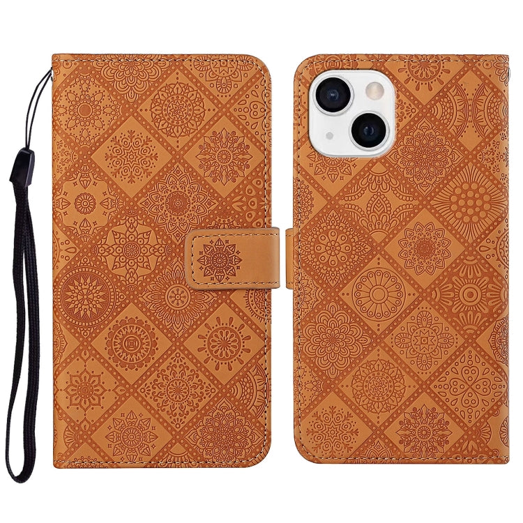 Ethnic Style Embossed Pattern Leather Phone Case