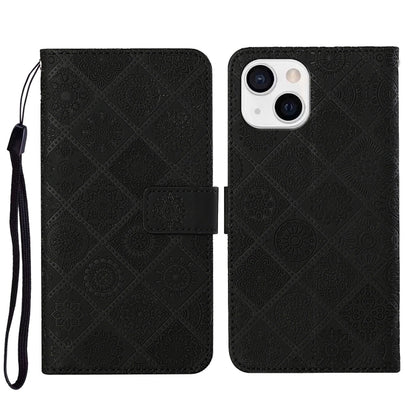 Ethnic Style Embossed Pattern Leather Phone Case, For iPhone 15 Pro, For iPhone 15 Plus, For iPhone 15