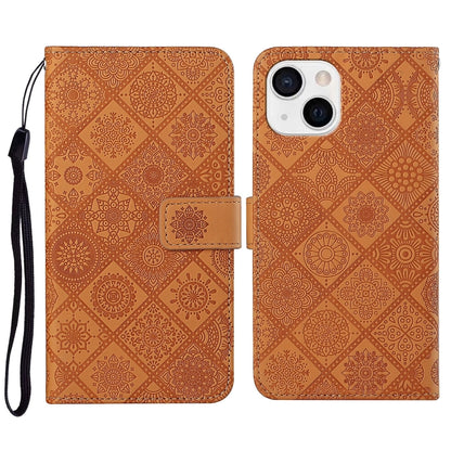 Ethnic Style Embossed Pattern Leather Phone Case, For iPhone 15 Pro, For iPhone 15 Plus, For iPhone 15