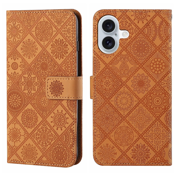 Ethnic Style Embossed Pattern Leather Phone Case, For iPhone 16 Plus, For iPhone 16, For iPhone 15 Pro Max