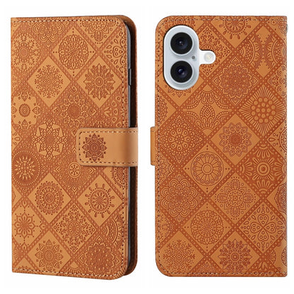 Ethnic Style Embossed Pattern Leather Phone Case, For iPhone 16 Plus, For iPhone 16, For iPhone 15 Pro Max