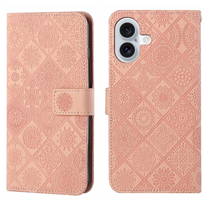 Ethnic Style Embossed Pattern Leather Phone Case, For iPhone 16 Plus, For iPhone 16, For iPhone 15 Pro Max