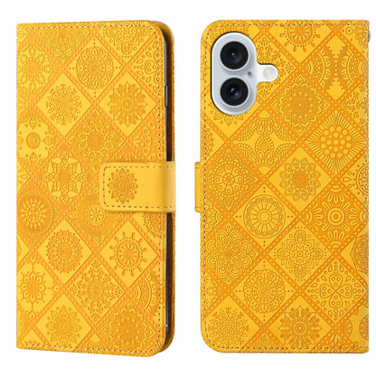 Ethnic Style Embossed Pattern Leather Phone Case, For iPhone 16 Plus, For iPhone 16, For iPhone 15 Pro Max