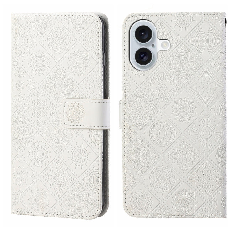 Ethnic Style Embossed Pattern Leather Phone Case, For iPhone 16 Plus, For iPhone 16, For iPhone 15 Pro Max