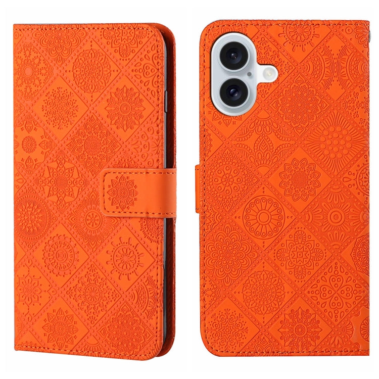 Ethnic Style Embossed Pattern Leather Phone Case, For iPhone 16 Plus, For iPhone 16, For iPhone 15 Pro Max