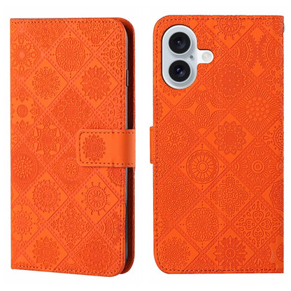 Ethnic Style Embossed Pattern Leather Phone Case, For iPhone 16 Plus, For iPhone 16, For iPhone 15 Pro Max